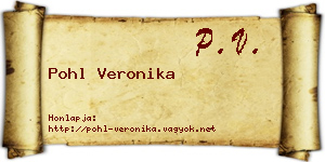 Pohl Veronika névjegykártya